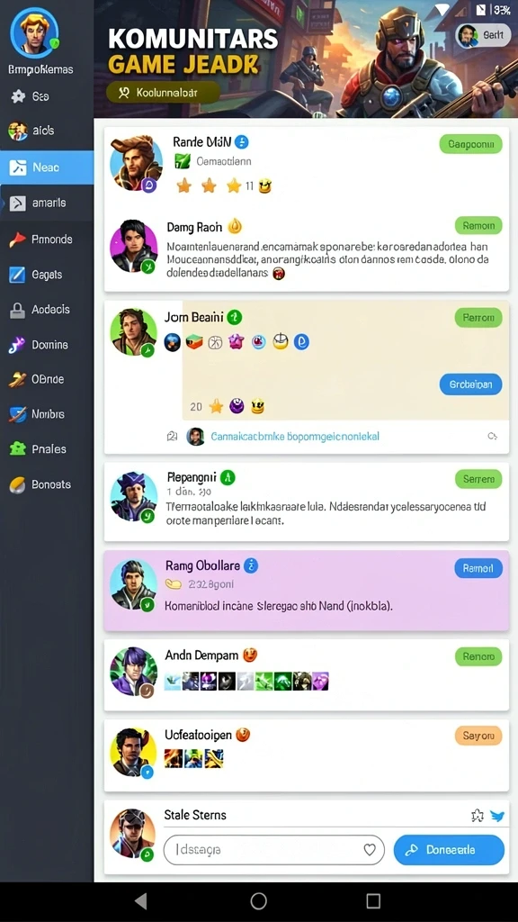 Tampilan utama aplikasi HQ777 yang menarik dan informatif.
