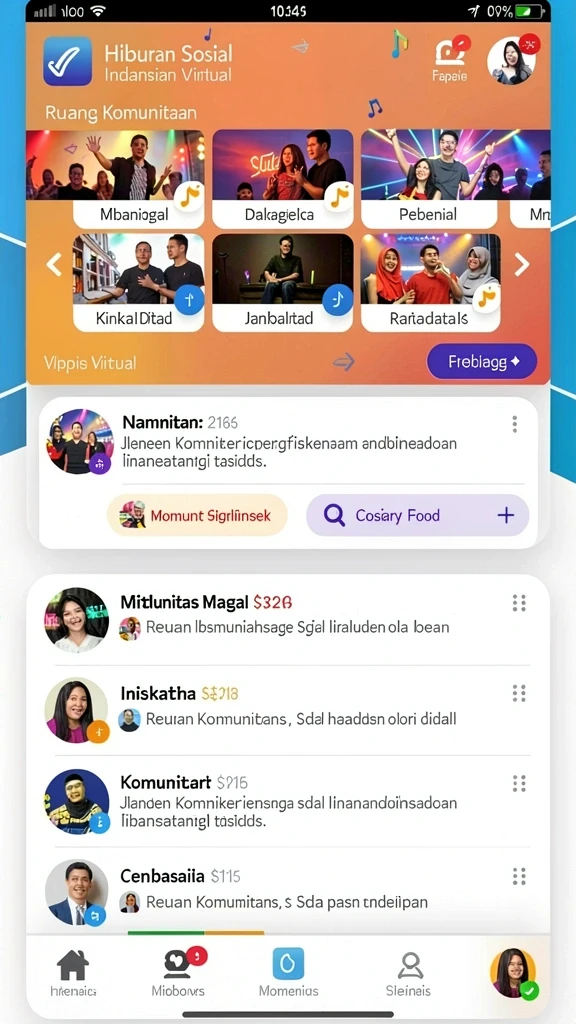 Tangkapan layar menunjukkan antarmuka utama yang menarik.