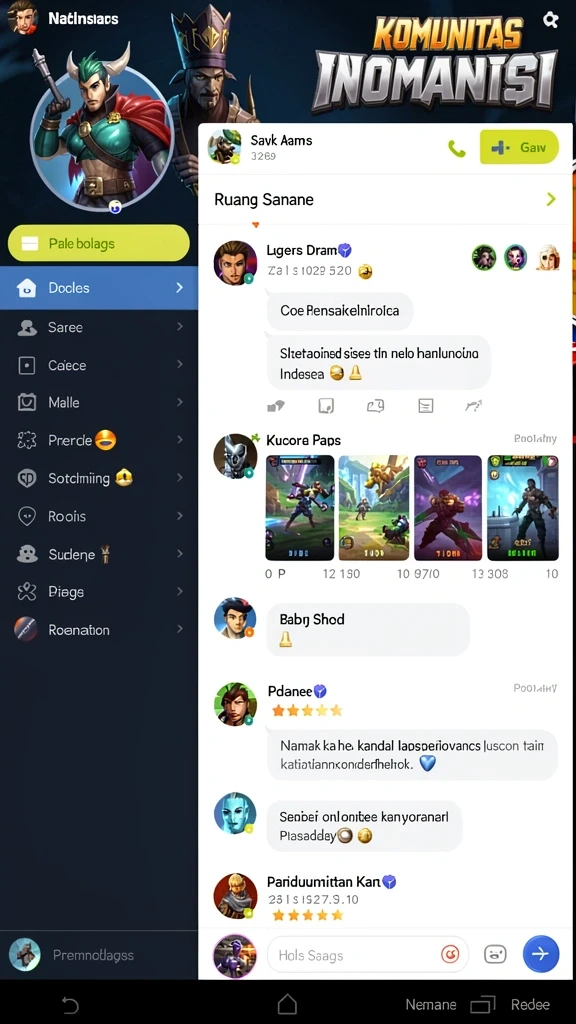 Screenshot dari komunitas pemain yang aktif dan bersahabat.